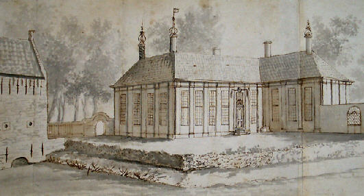 Achttiende-eeuwse weergave van Lettingastate in Britsum. Foto: Documentatiestichting Leeuwarderadeel.